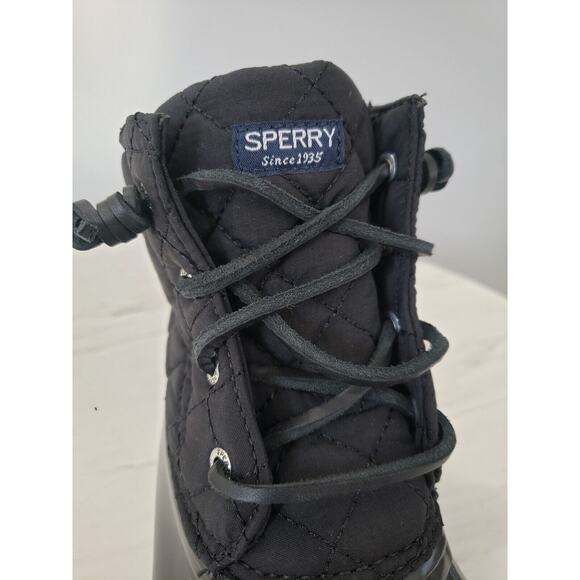 NEW WITHOUT BOX SPERRY Solid Black quilted duck boot waterproof size 6 - Picture 4 of 8
